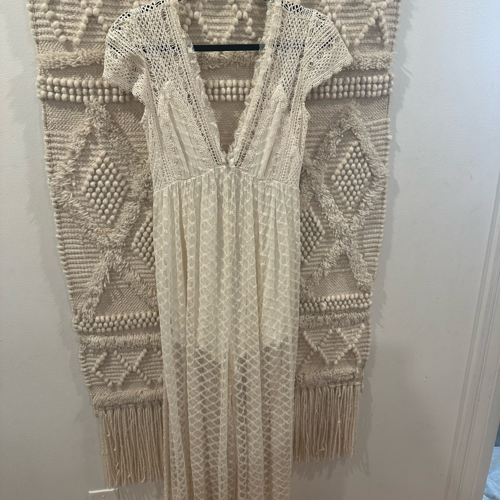 We The Free Cream Plunge Neck jump suit